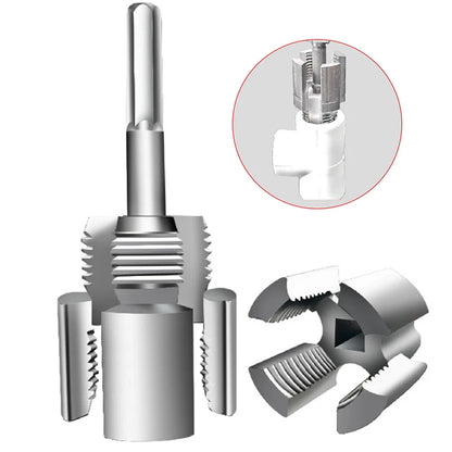 High-Speed DN15/DN20 Pipe Threading Tool – Double-Ended Internal & External Cutter for Electric Drill, 4/6 Point Water Pipe Work