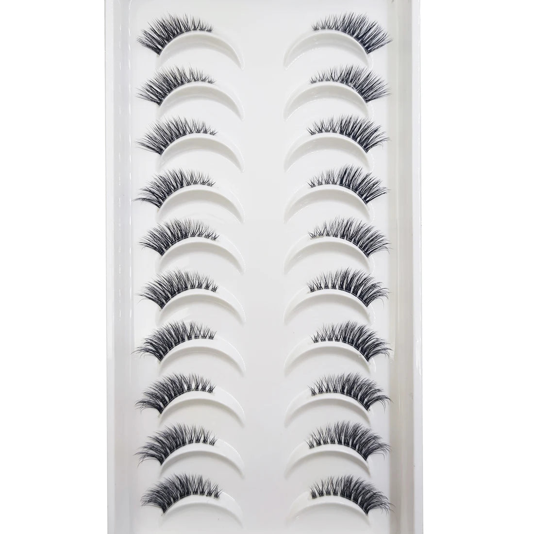 10 Pairs 3D Mink False Eyelashes – Soft Natural Cross Messy Dense Lash Extensions Makeup