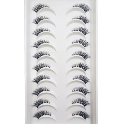 10 Pairs 3D Mink False Eyelashes – Soft Natural Cross Messy Dense Lash Extensions Makeup