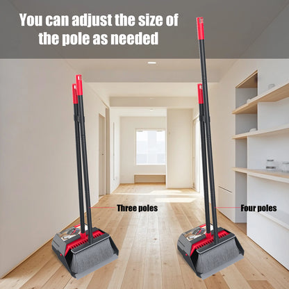Household Broom and Dustpan Set with Long Handle – Durable 2-in-1 Sweeping Cleaning Tool for Home Floor Cleaning Supplies