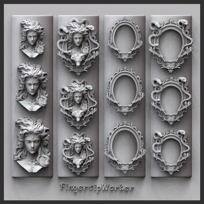 Snake Lolita Bow, Mushroom, Rose, Lotus, Bear 3D Acrylic Nail Mold - DIY Silicone Nail Decorations & Nail Art Products