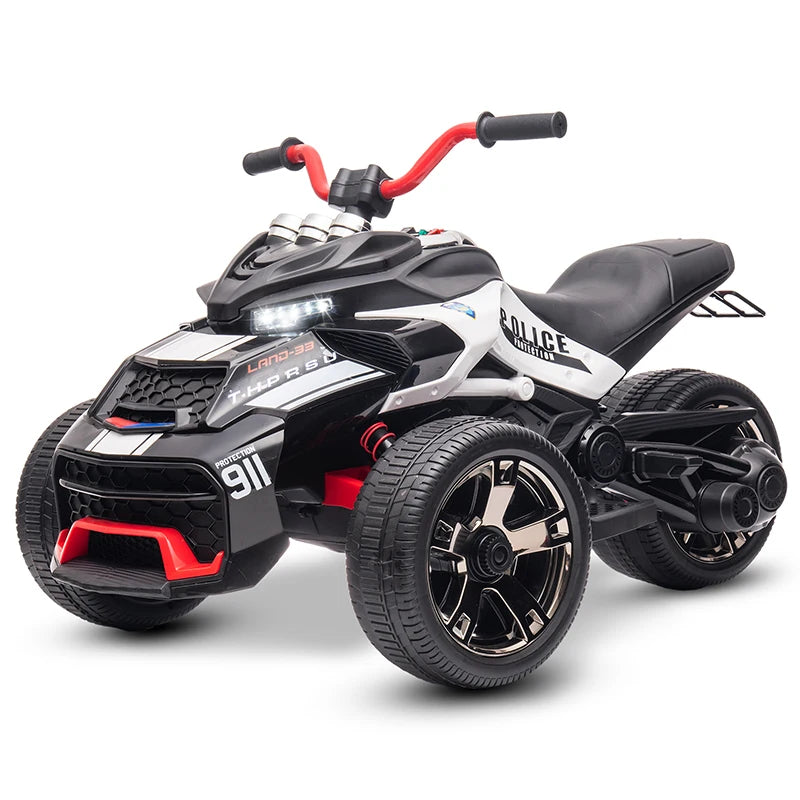 12V Kids 3-Wheel ATV Ride-On Toy – Battery-Powered Electric Vehicle with Lights & Music for Ages 3-8