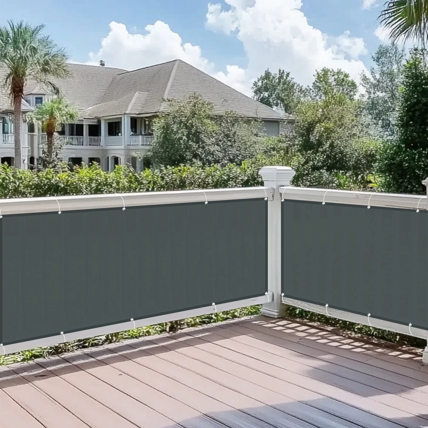 Balcony Privacy Screen Fence Cover with Grommets – Waterproof UV Protection Sunshade Cloth for Patio, Garden & Outdoor Shelter