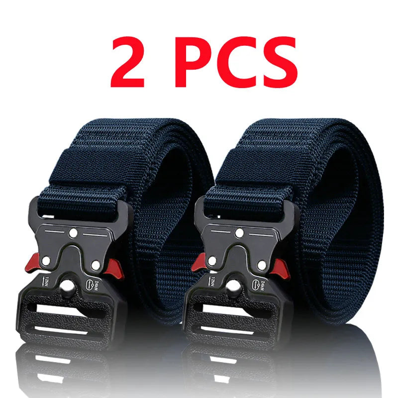 2PCS Men's Tactical Belts – Durable Adjustable Outdoor Hunting & Sports Belt