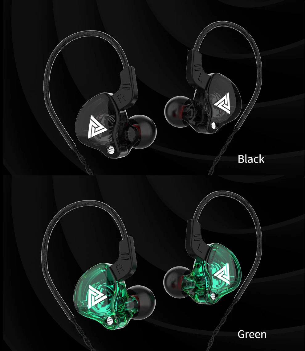 QKZ AK6 In-Ear Earphones - 6 Dynamic Drivers, Stereo Headphones with Mic, Sports HIFI Subwoofer Monitor Earbuds