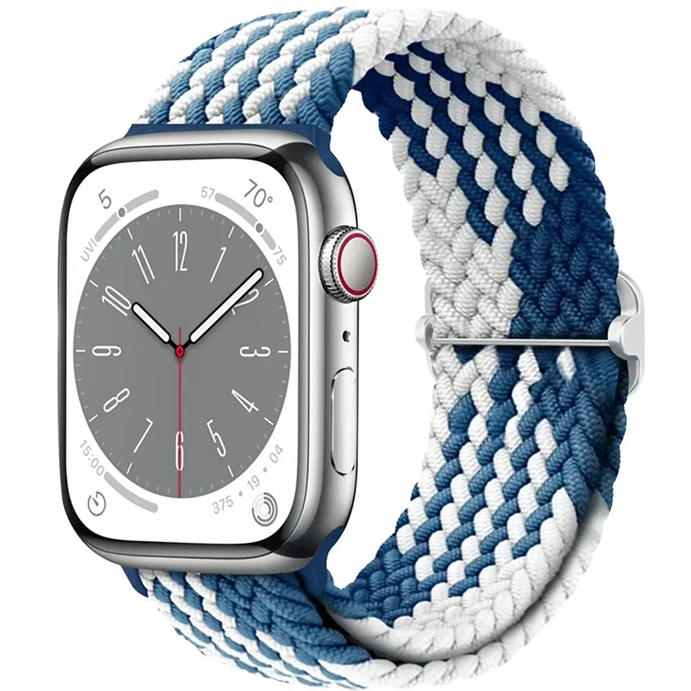 Braided Solo Loop Apple Watch Ultra Band – Elastic Nylon Sport Bracelet for iWatch SE, Series 3–9 (38mm–49mm) Strap