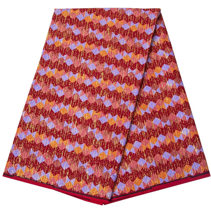 Shine African Ankara Wax Fabric - 6 Yards 100% Cotton Hot Stamping Print for Party Dresses, Sewing & Crafts