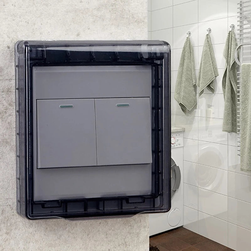 86 Type Self-Adhesive Wall Socket Waterproof Box - Electric Plug & Switch Protection Cover for Bathroom - Splash-Resistant