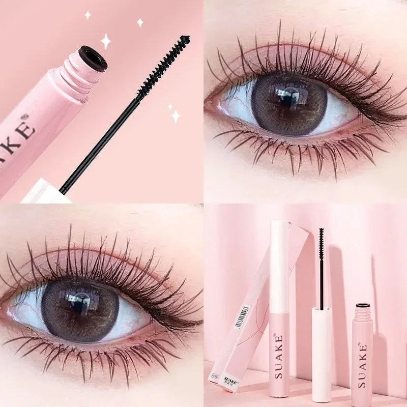 Silk Fiber Matte Mascara - Waterproof Long-Lasting Curling & Lengthening Mascara with Ultra-Fine Brush