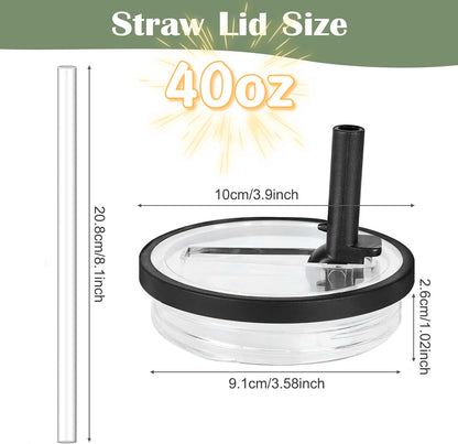 30oz/40oz Tumbler Flip Straw Lid Replacement – Spill-Proof Reusable Cover for Quencher Cups
