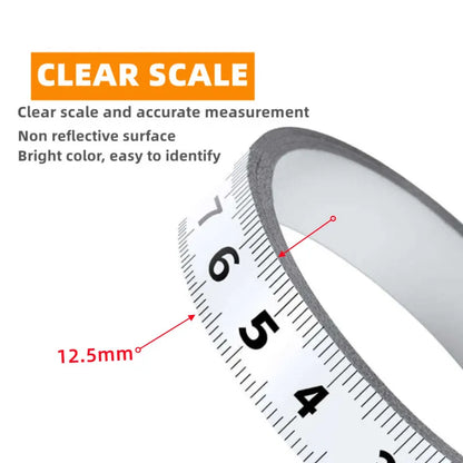 Self-Adhesive Stainless Steel Measuring Tape - Durable Rust-Proof Workbench Ruler with Metric Scale
