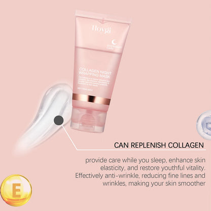 75g Collagen Night Peel-Off Mask – Moisturizing, Brightening & Firming Facial Mask for Hydrating, Smoothing & Skin Rejuvenation