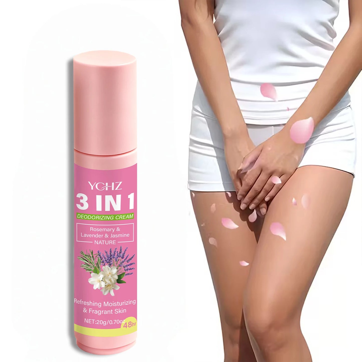 20g 3-in-1 Intimate Care Cream – 72 Hour Odor Control & Anti-Stickiness Deodorizing Balm for Underarms, Feet, Hands & Body, Unisex Formula