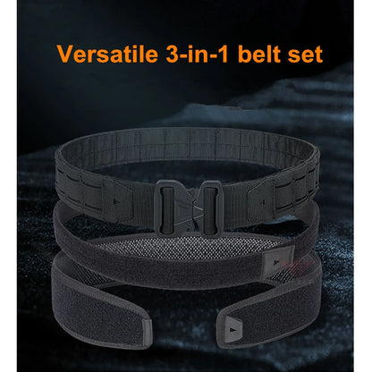 YAKEDA Battle Molle Riggers Belt – Heavy-Duty 3-in-1 Tactical Duty Belt with Anti-Slip Pad & Inner Belt