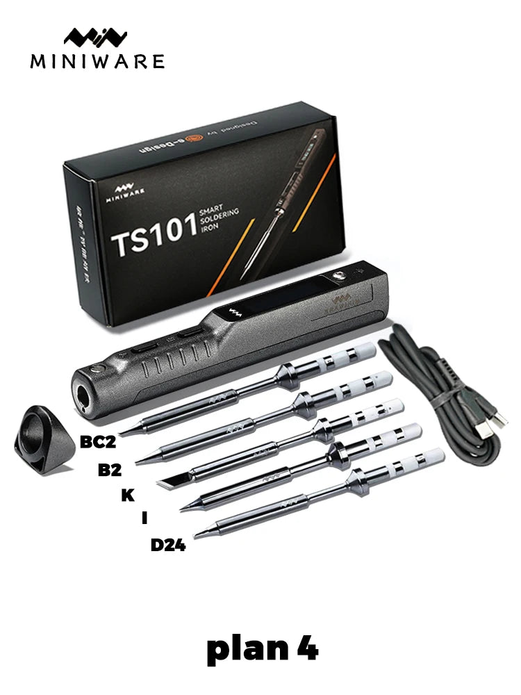 TS101 65W Mini Soldering Iron - Portable Adjustable Temperature LCD with Tip Set Upgrade
