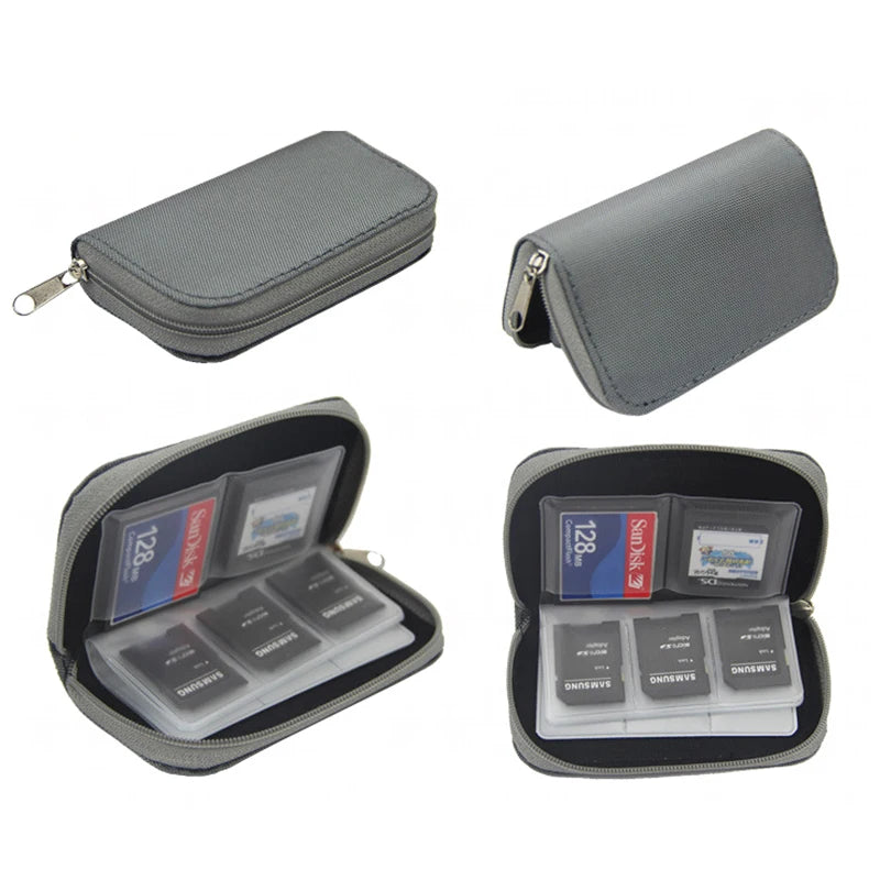 Memory Card Collect Bag: 22 Slot Camera Memory Card Holder Case for CF/SD/Micro SD/SDHC/MS/DS - Gaming SD Card Collection Box