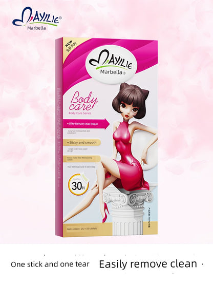 Mayllie Hair Removal Wax Paper & Depilatory Cream for Legs, Face & Body – Gentle, Temporary Hair Removal for Women