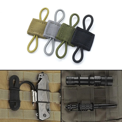 4/10Pcs MOLLE Elastic Retainer Straps - Tactical Webbing Attachment Buckles for Antenna, Flashlight & Gear Organization