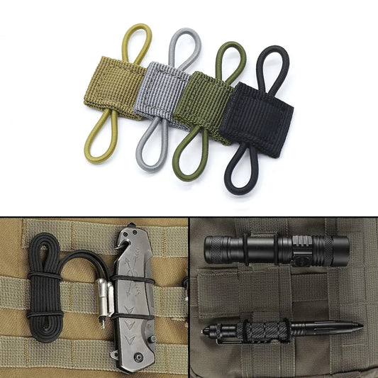 4/10Pcs MOLLE Elastic Retainer Straps - Tactical Webbing Attachment Buckles for Antenna, Flashlight & Gear Organization