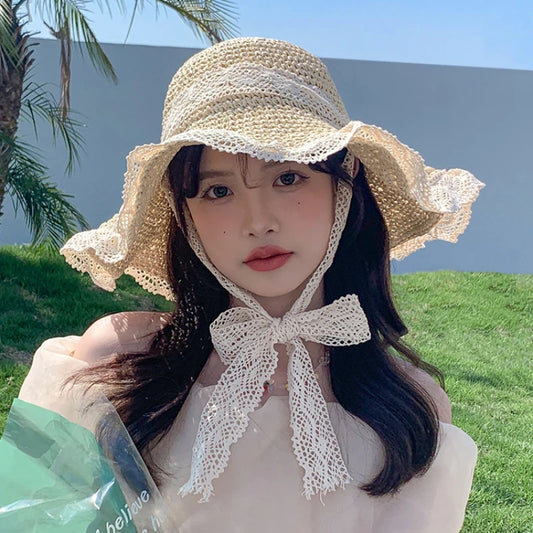 Women’s Wide Brim Straw Sun Hat – Foldable Summer Beach Hat with UV Protection