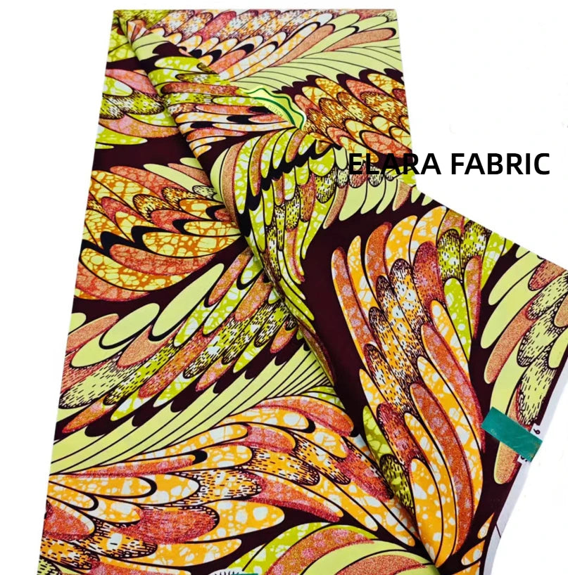 African Golden Glitter Wax Fabric - Soft Cotton Ankara Batik Print Material for Uniforms