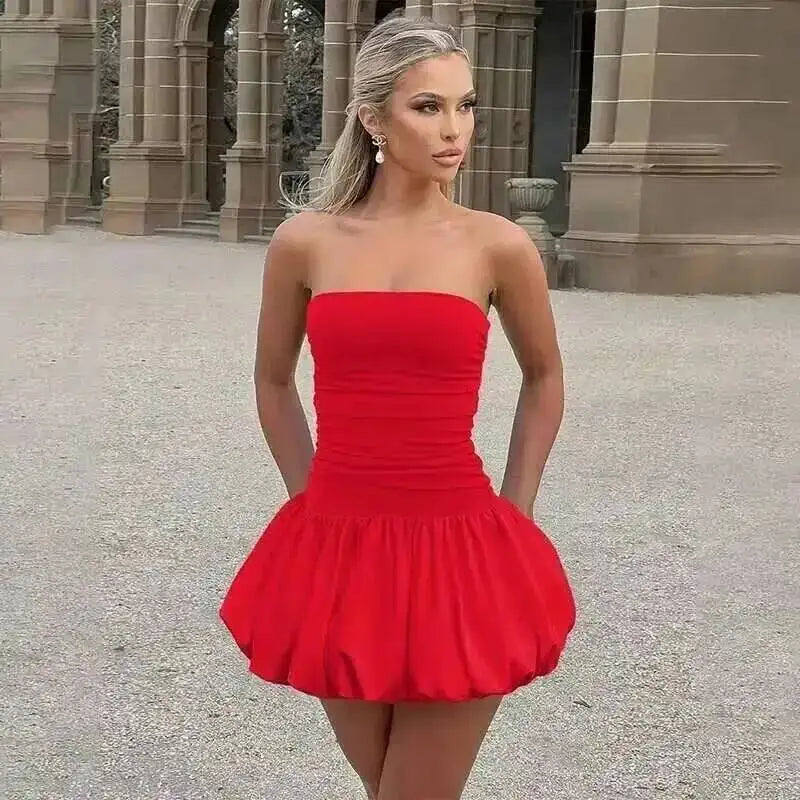 Townlike Women’s Halter Mini Dress – A-Line Waist Wrap Ball Gown, Sexy Nightclub Party Dress, Spring Summer 2025