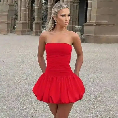 Townlike Women’s Halter Mini Dress – A-Line Waist Wrap Ball Gown, Sexy Nightclub Party Dress, Spring Summer 2025