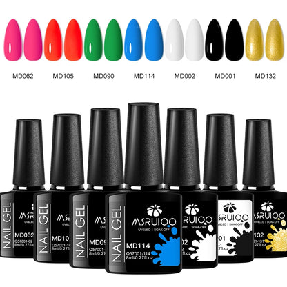 7pc Nail Gel Polish Set – DIY Nail Art Design, Soak Off UV Gel, Long-Lasting Manicure & Painting Gel Vernis Kits for Decoration