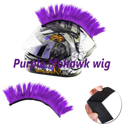 Creative Motorcycle Helmet Mohawk Wig – Electric Helmet Decoration Cosplay Accessories for Motorbike