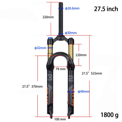 BOLANY Mountain Bike Fork – 29 Inch MTB Air Suspension, Shock Absorbing Fork for Downhill & MTB Bikes