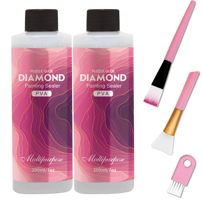 Diamond Painting Sealer - 60ML/200ML Permanent Adhesive Glue with Shine Finish for Diamond Art & Puzzle Protection