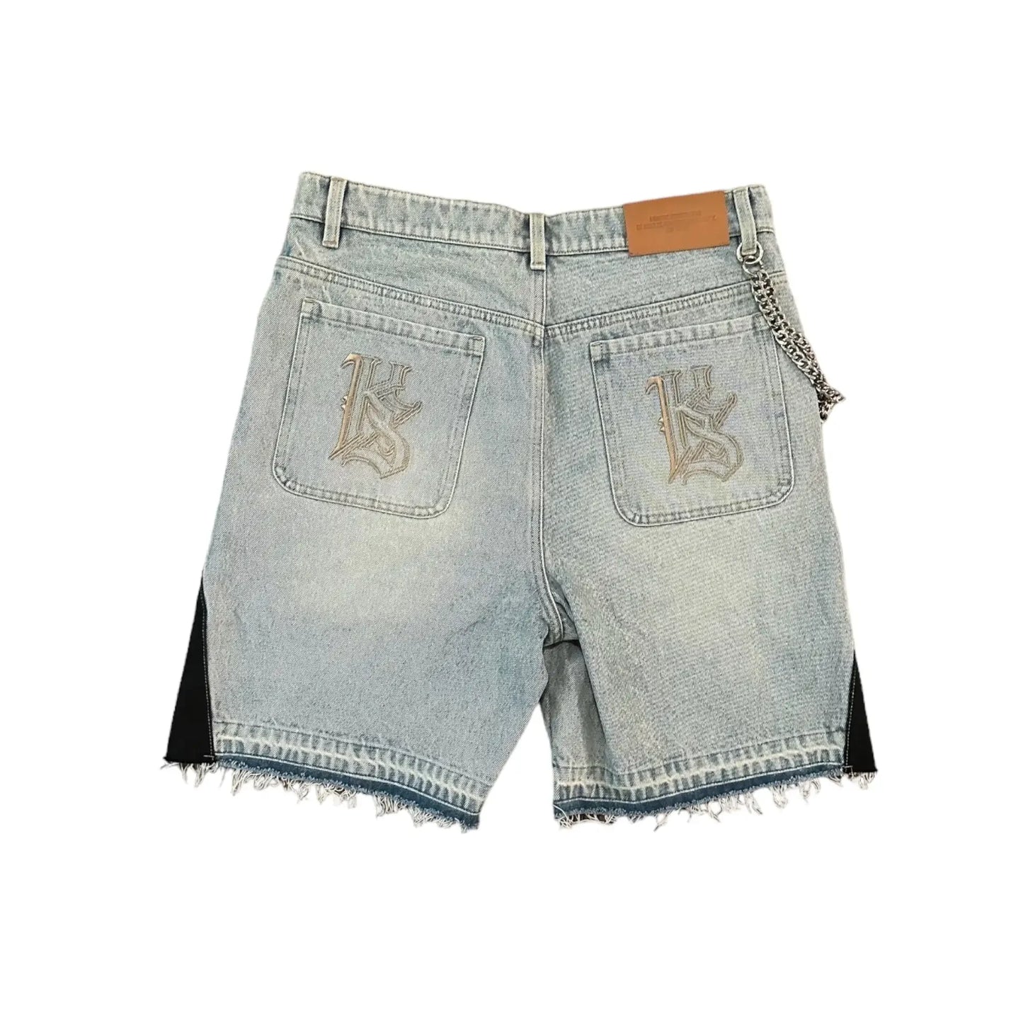 Unisex Y2K Rock Hip Hop Patchwork Denim Shorts – Retro Blue Baggy Cartoon Pattern Casual & Basketball Fitness Shorts
