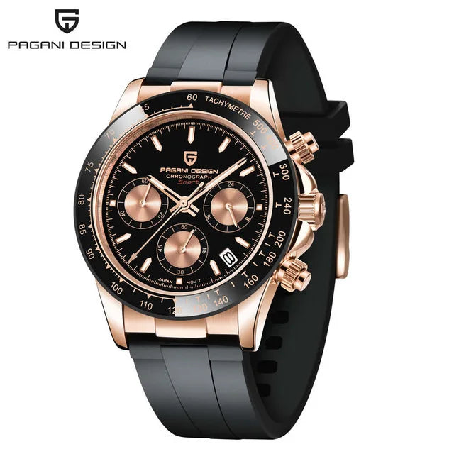 40mm PAGANI DESIGN V2 Men’s Quartz Watch – Sapphire Retro Chronograph Stainless Steel Waterproof