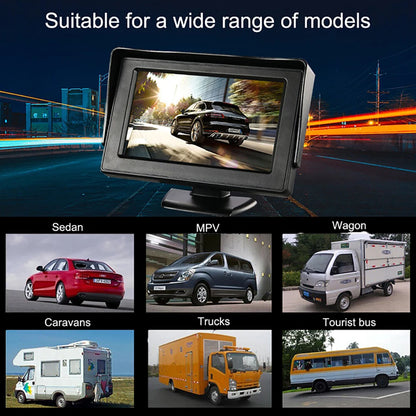 4.3" Car Rear View Monitor – Easy-Install Reversing Camera for Parking System & Vehicle Safety
