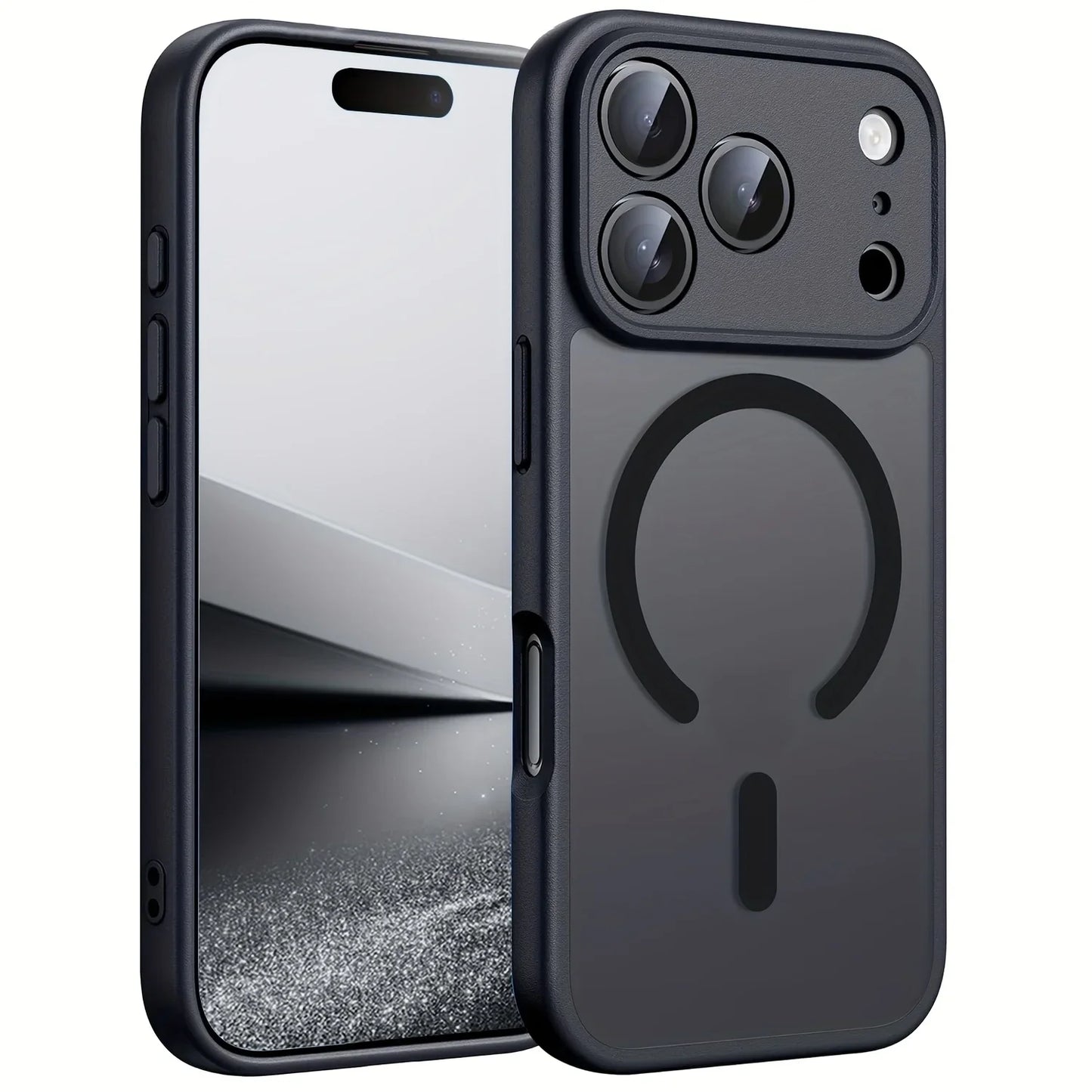 iPhone MagSafe Matte Case - Magnetic Wireless Charging & Camera Lens Protection for iPhone 12-17 Series