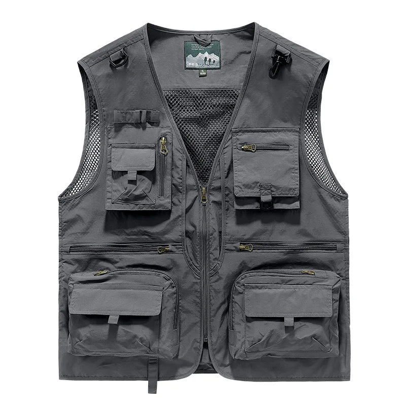 FGKKS Outdoor Leisure Vest Men's - Multi-Pocket Breathable Sports Coat - High-Quality Design for Men's Leisure Activities