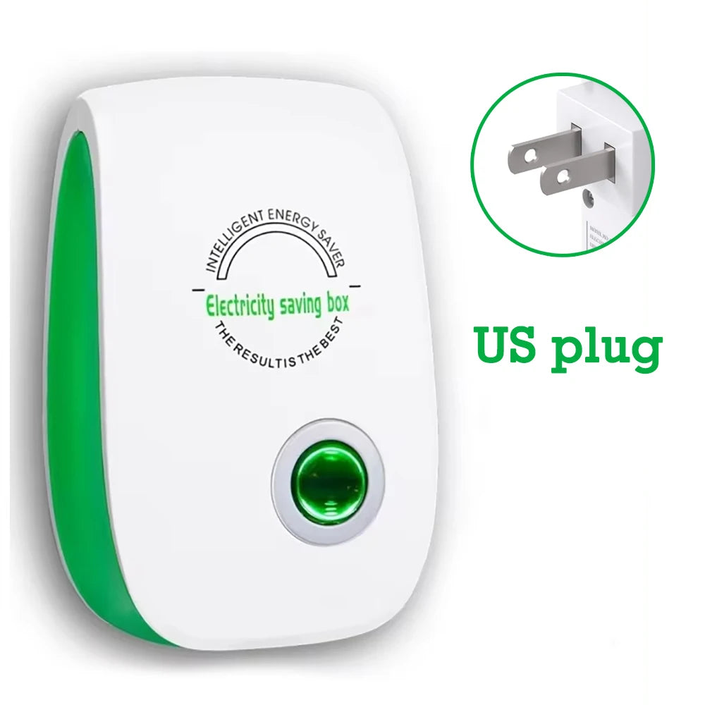 Smart Electricity Saving Box – US/EU Adapter, Intelligent Power Factor Saver for Home & Office Energy Cost Reduction