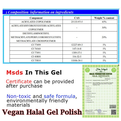 Mxsi 15ml Gel Nail Polish - Neon Brown, Royal Blue, Red, Green & Nude UV Gel Lacquer Colors for Nail Art