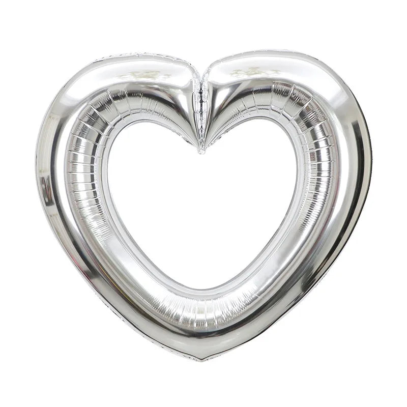 40-Inch Large Hollow Heart-Shaped Aluminum Foil Balloon – Wedding, Valentine’s Day & Birthday Party Decoration