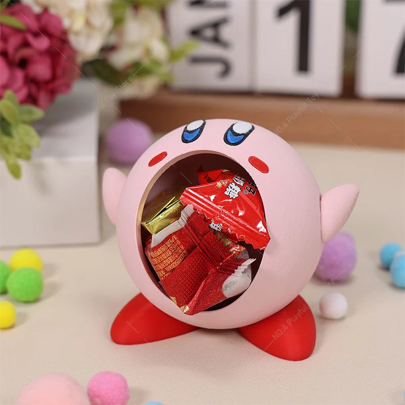 3D Printed Kirby Figures – Pink, Blue, Yellow & Red Cute Anime Doll Models for Desktop Decor & Gifts