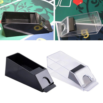 Transparent 4/6 Deck Discard Tray – Portable Casino Poker Dealer Accessory for Blackjack & Card Games