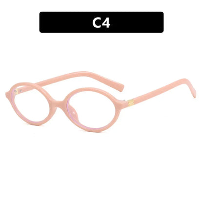 Oval Small Frame Retro Glasses for Women - Korean Plain Style Anti-Blue Light Eyewear, Ladies Optical Spectacles