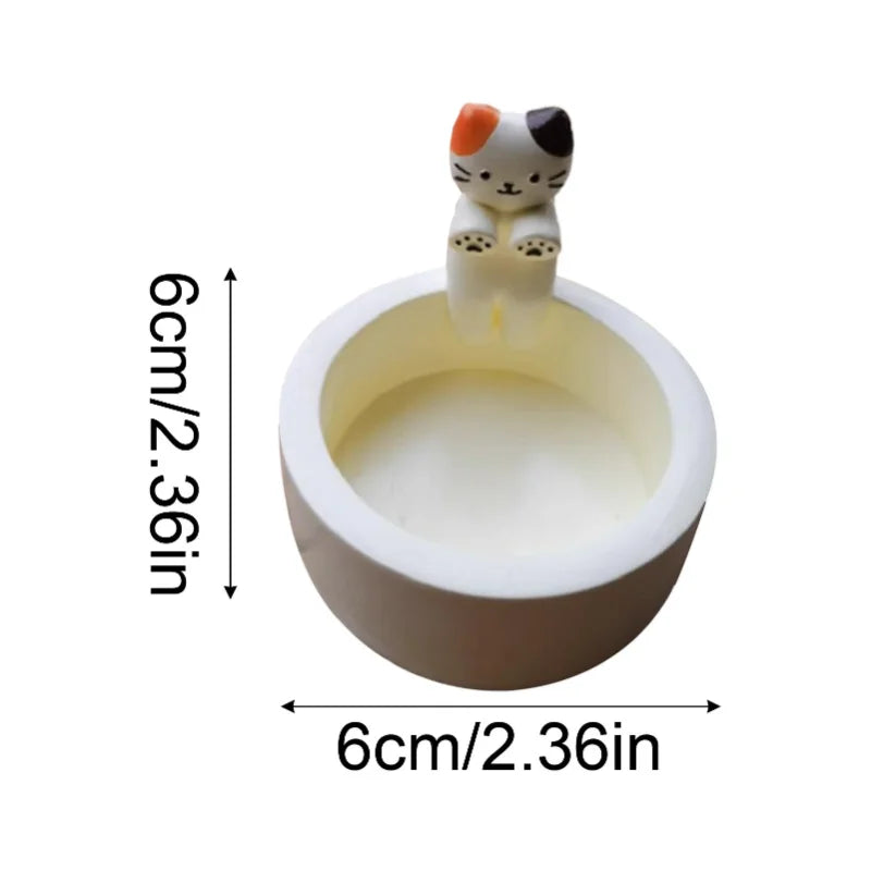 Cartoon Cat Tea Light Candle Holder – Cute Desktop Decorative Ornaments for Office & Home, Candlestick Craft Decoration