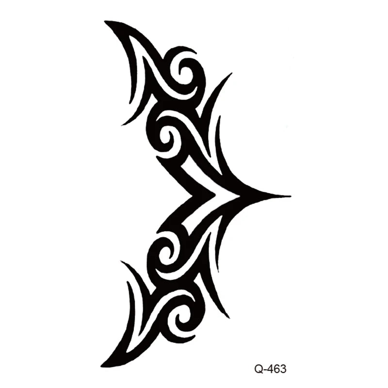 Waterproof Temporary Tattoo Stickers - Mini Black Rose, Butterfly, Arrow, Flower, Wings, Maori, and Snake Designs for Wrist and Neck