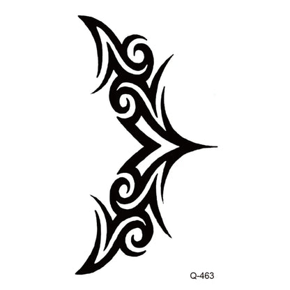 Waterproof Temporary Tattoo Stickers - Mini Black Rose, Butterfly, Arrow, Flower, Wings, Maori, and Snake Designs for Wrist and Neck