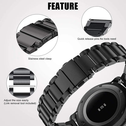 22mm/20mm Metal Watch Strap – Compatible with Garmin Vivoactive 3/4/5, Forerunner 245/645/745/965, Venu 2/3, SQ2 Music