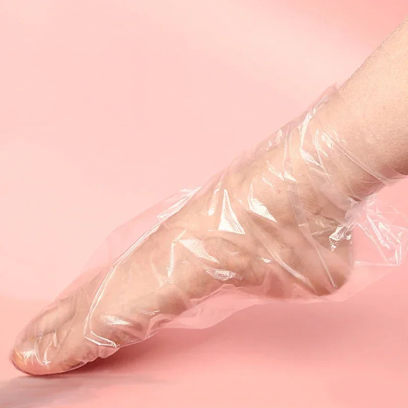 100PCS Transparent Disposable Foot Bags for Detox, Pedicure, & Foot Care - Prevent Infection & Chapped Skin, Bath Wipes