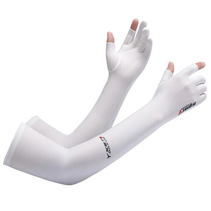 UV Solar Arm Sleeves - Men's Cycling Gloves Hand Long Sleeves, Summer Women's Cool Muff Sun Protection for Motorcyclists and Drivers