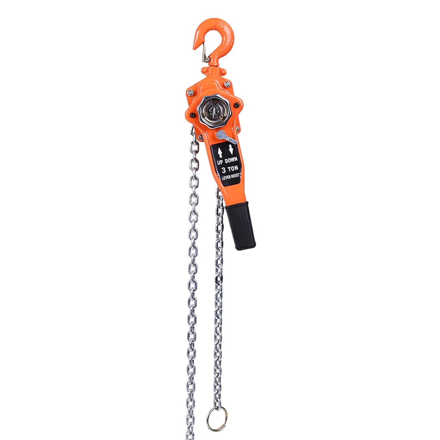 Orange 3T/3000kg Chain Block Hoist – Ratchet Lever Pulley Lifting System, 3m Length