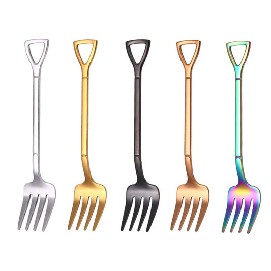 4PCS Stainless Steel Fruit & Dessert Forks - Creative Shape Tableware for Family Parties